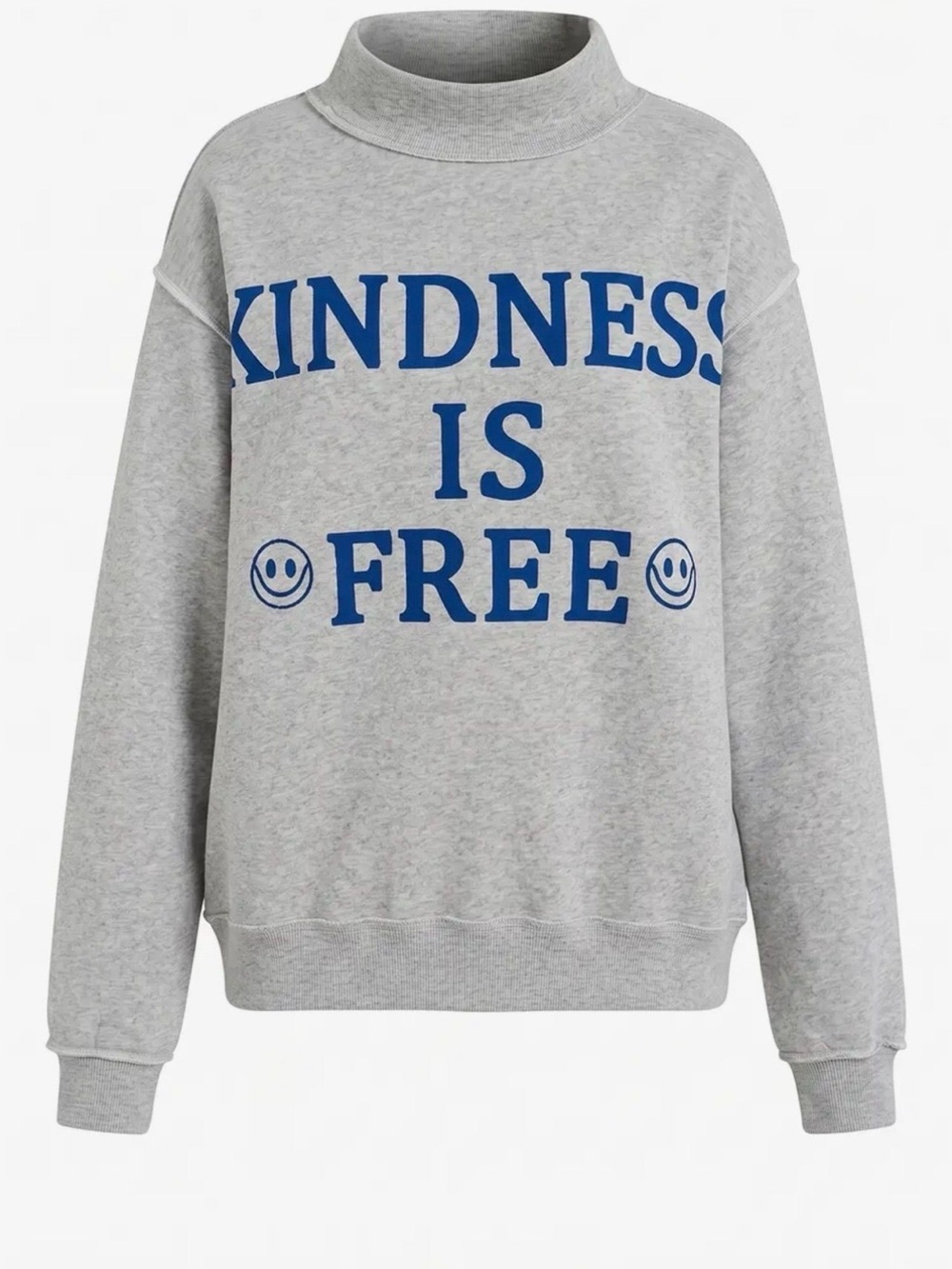 Bucket List Kindness Is Free Reversible Mock Neck Sweatshirt S/M NEW